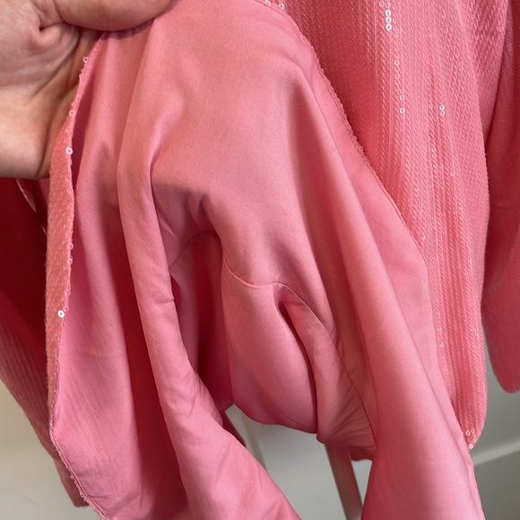 EUC Vineet Bahl Sequins Pink Wrap Dress - Picture 5 of 9